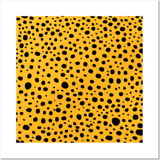 Yellow polka dots Posters and Art